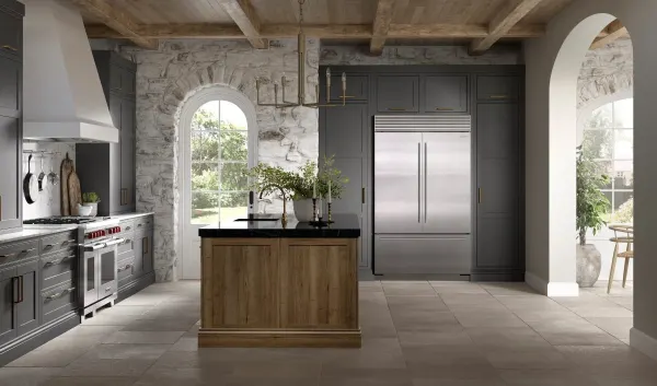 Sub-Zero luxury refrigerator in a modern kitchen setting Sub-Zero luxury refrigerator in a modern kitchen setting